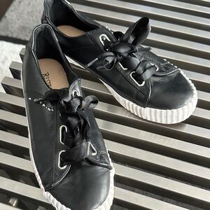 Restricted Black Satin Lace Sneakers